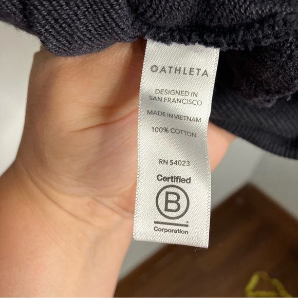 Athleta Moonrise slit back hoodie sweatshirt black womens size medium athleisure - Picture 6 of 9